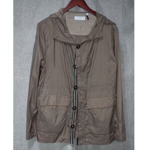 Five Four Taupe Nylon Hooded Lightweight Jacket Size M